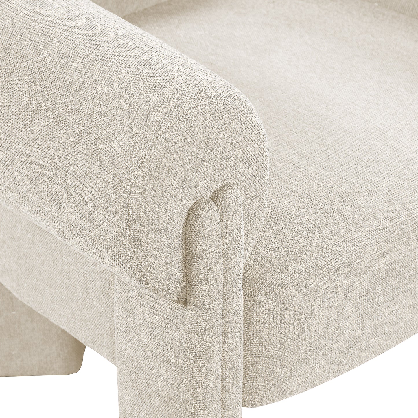 emerson beige polyester fabric accent chair beige