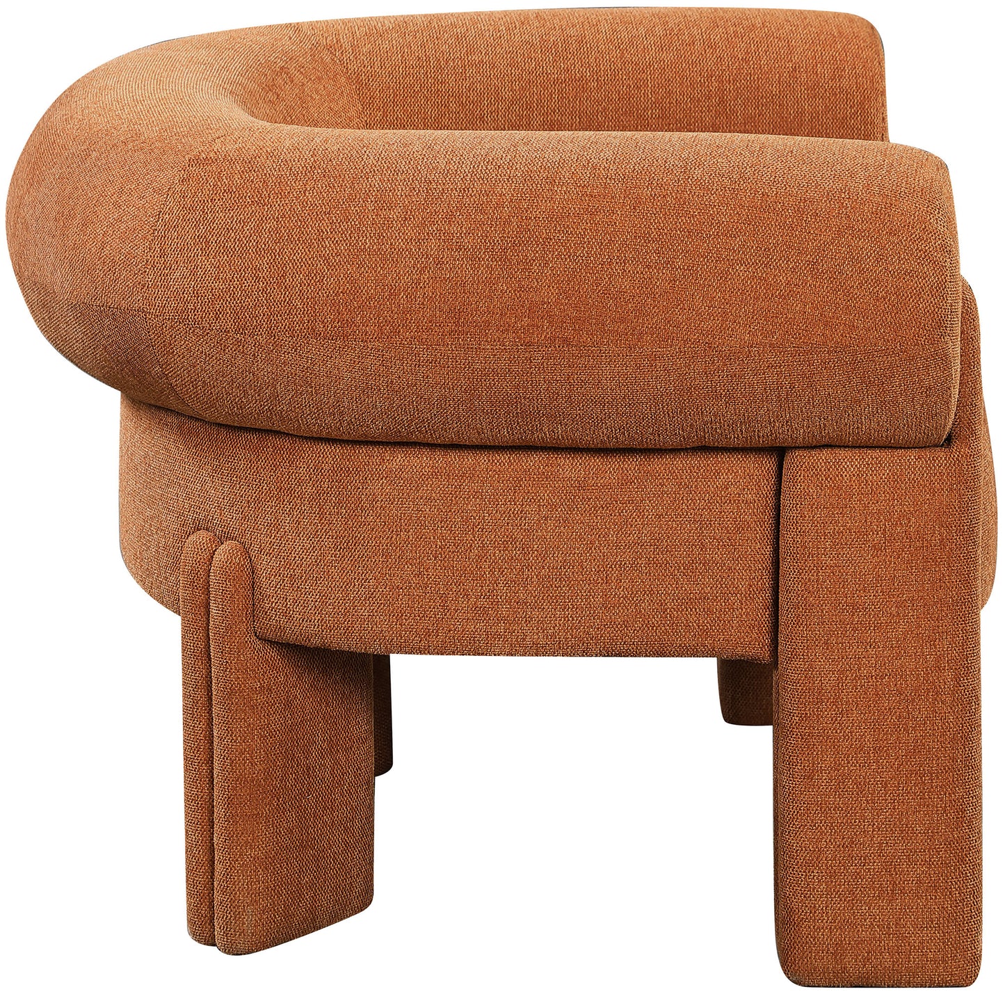 emerson cognac polyester fabric accent chair cognac