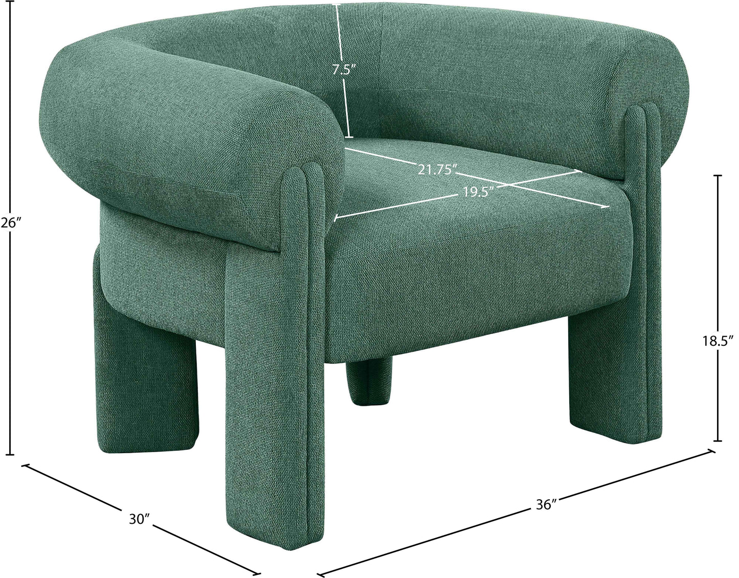 emerson green polyester fabric accent chair green