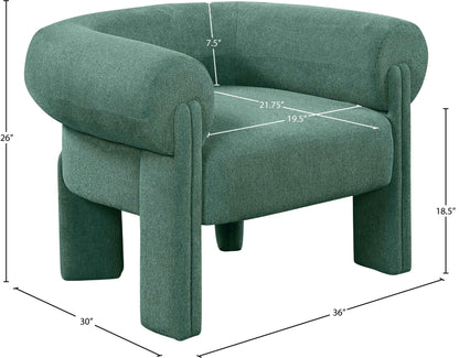 Emerson Green Polyester Fabric Accent Chair Green