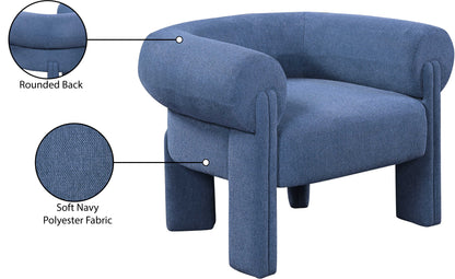 Emerson Navy Polyester Fabric Accent Chair Navy