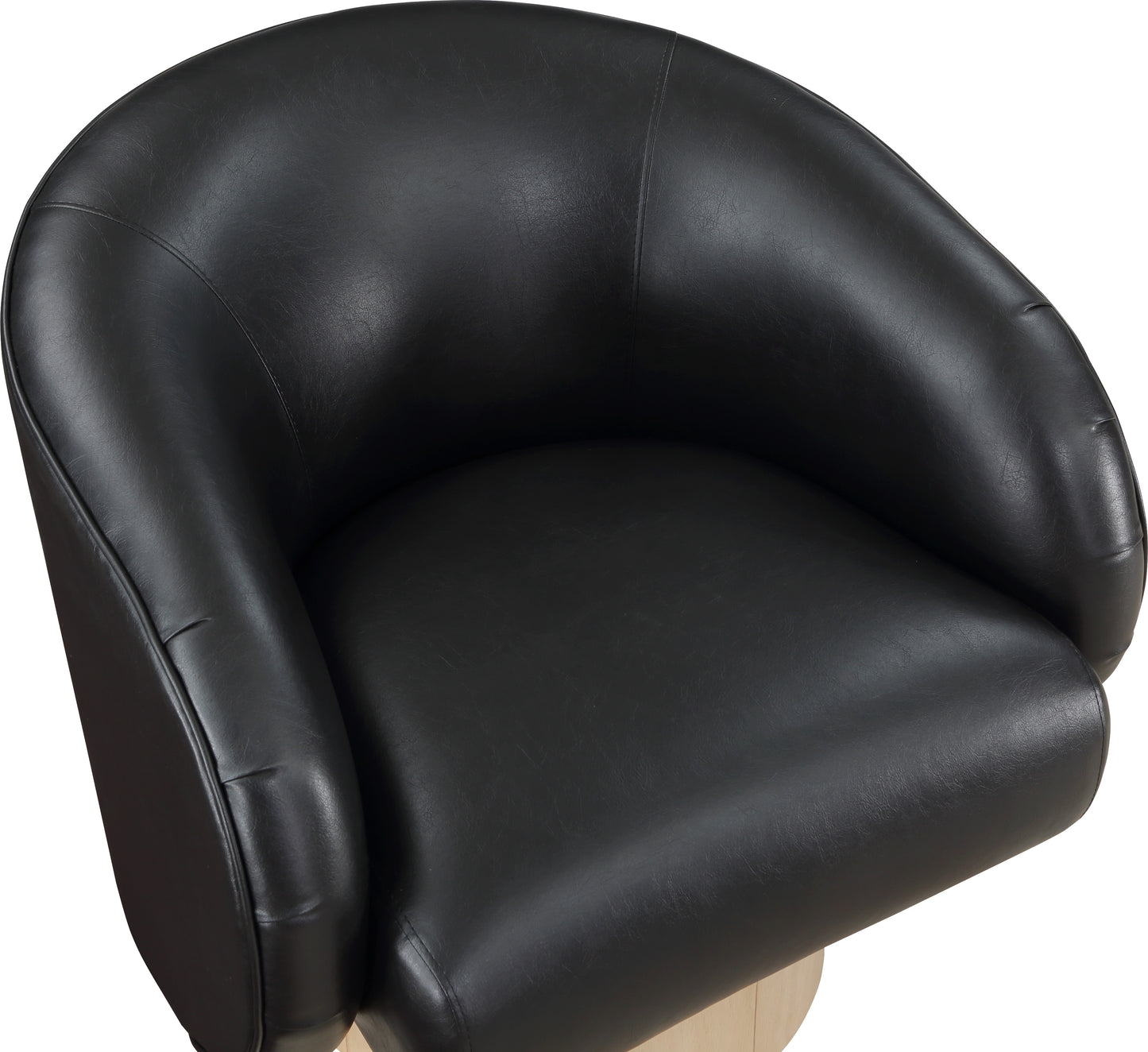 ease black faux leather swivel accent chair black