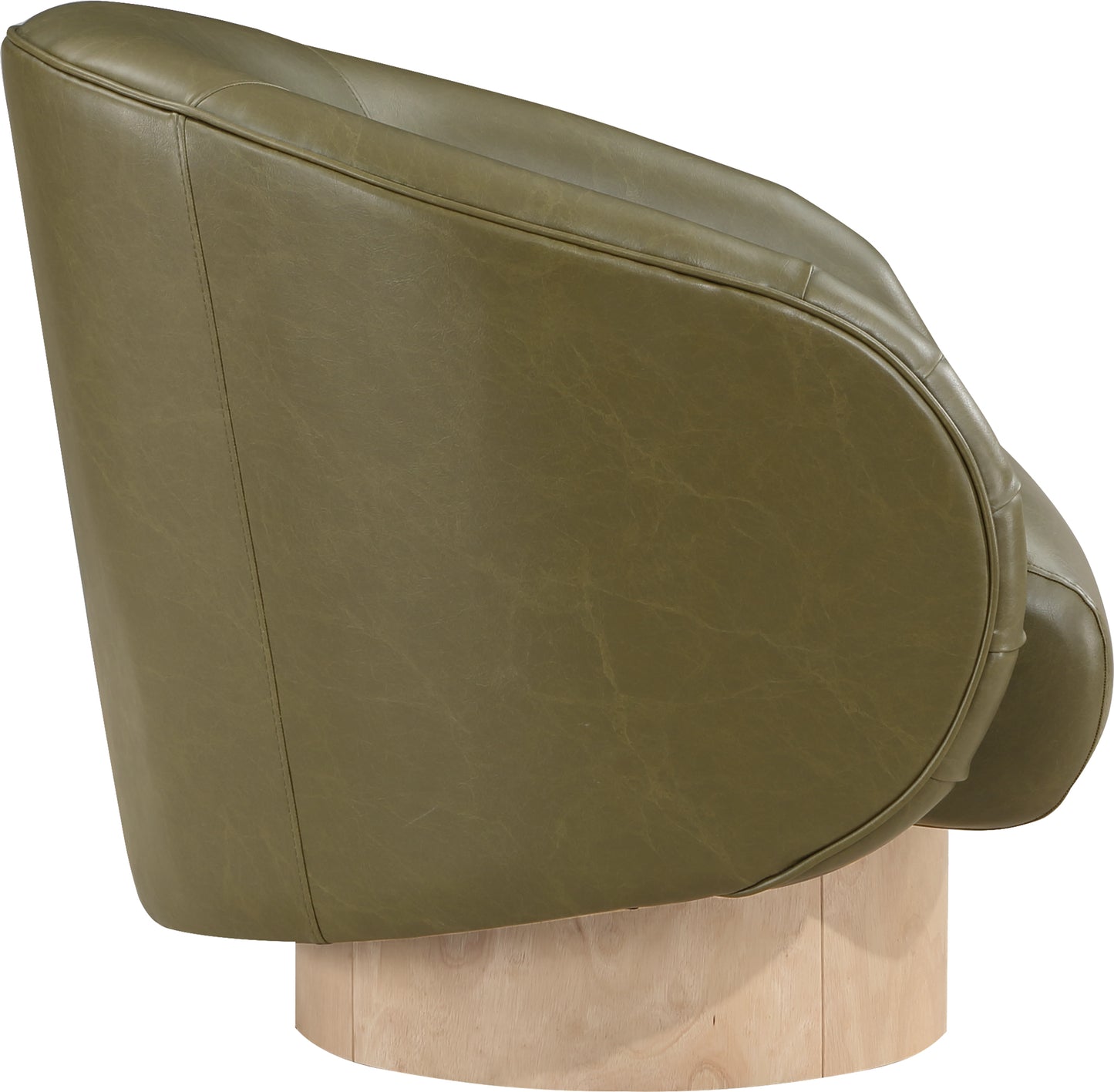 ease olive faux leather swivel accent chair olive