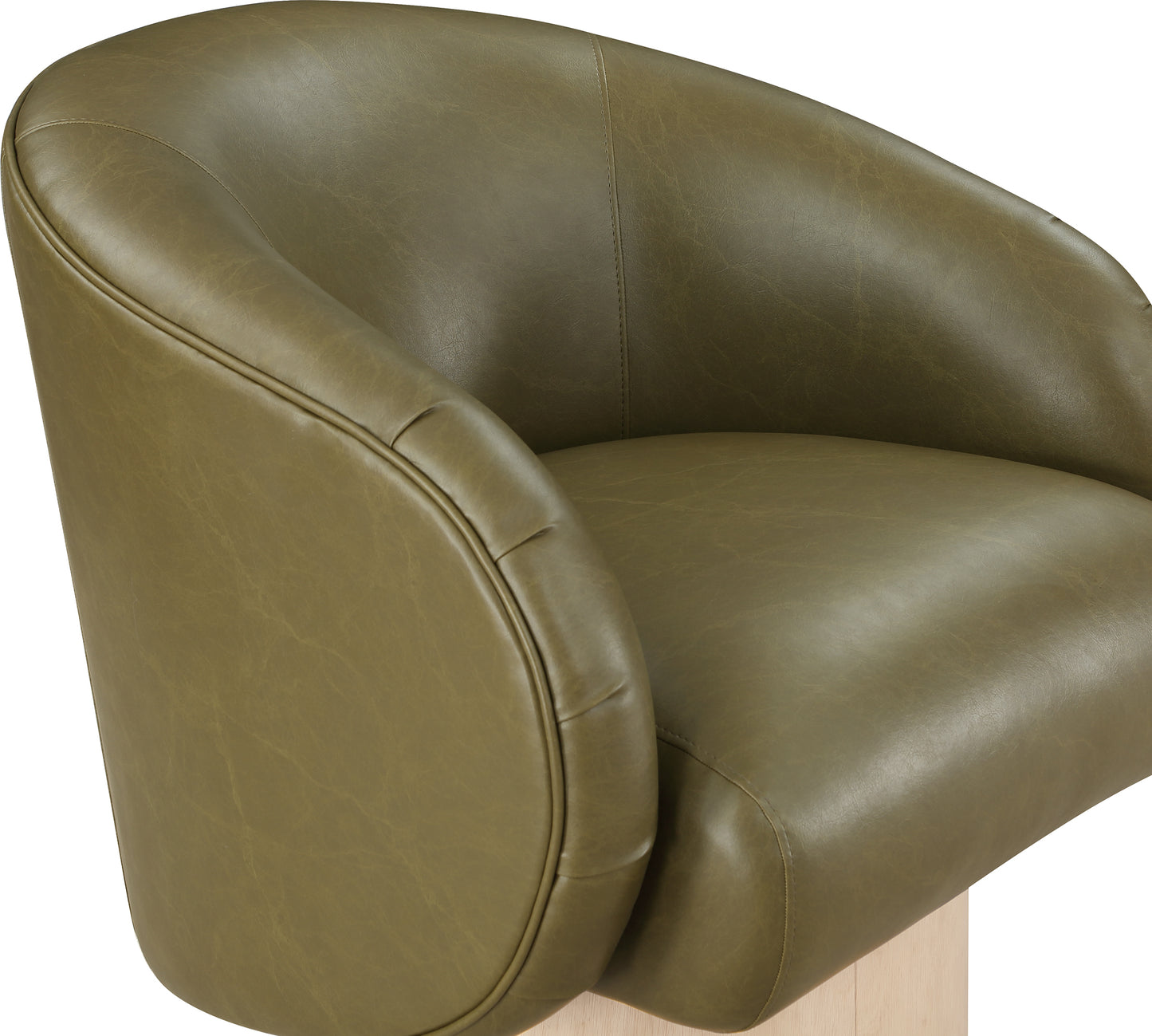 ease olive faux leather swivel accent chair olive