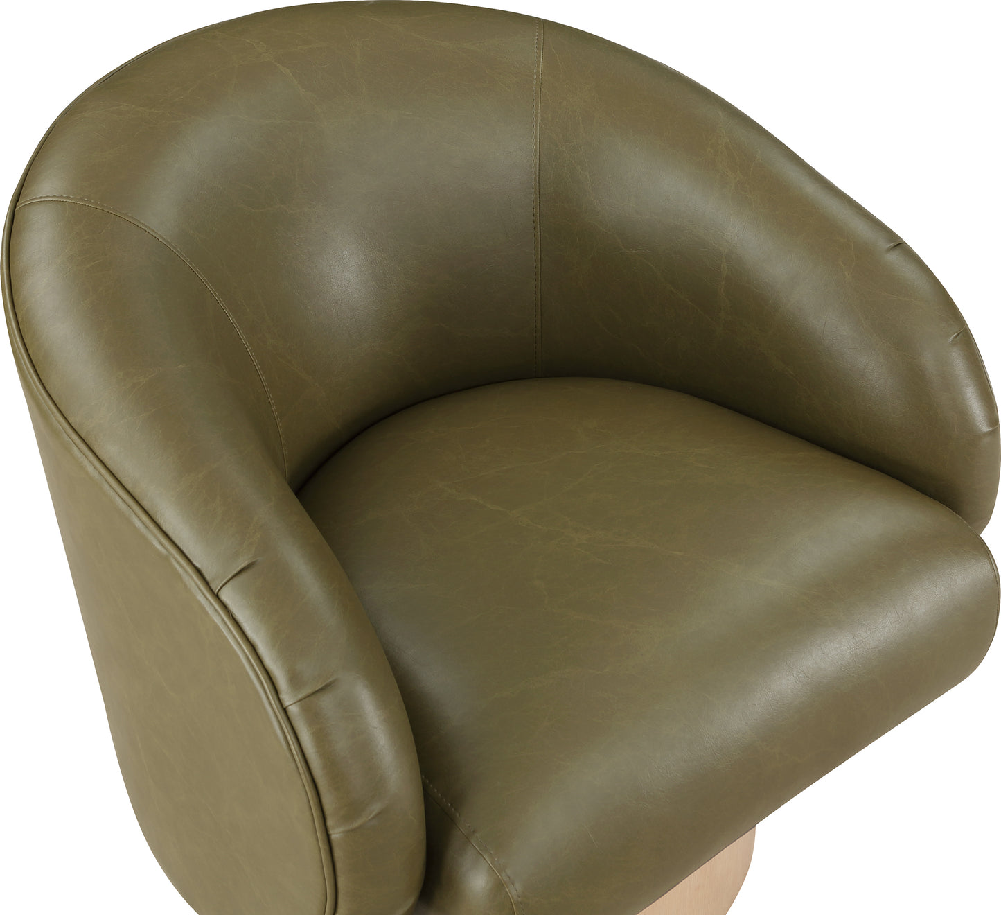 ease olive faux leather swivel accent chair olive