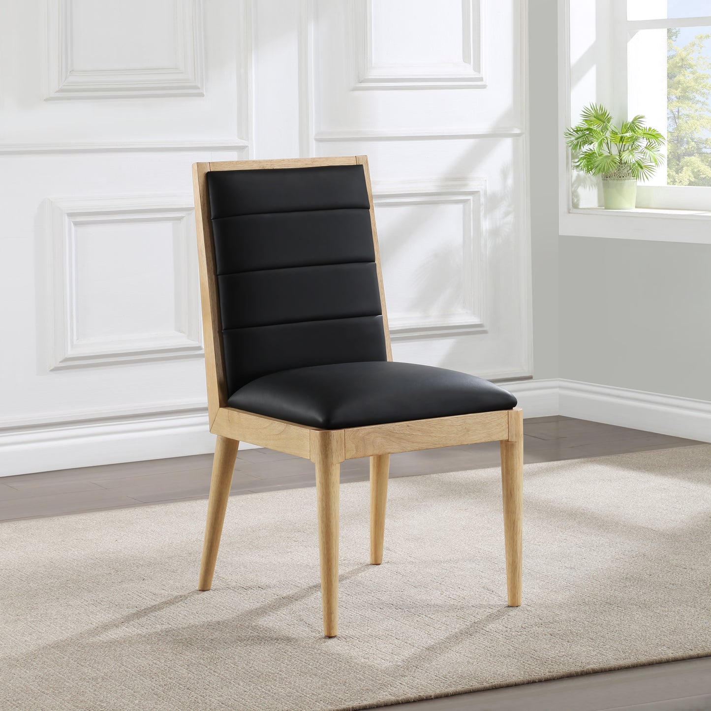 marcello black vegan leather dining chair