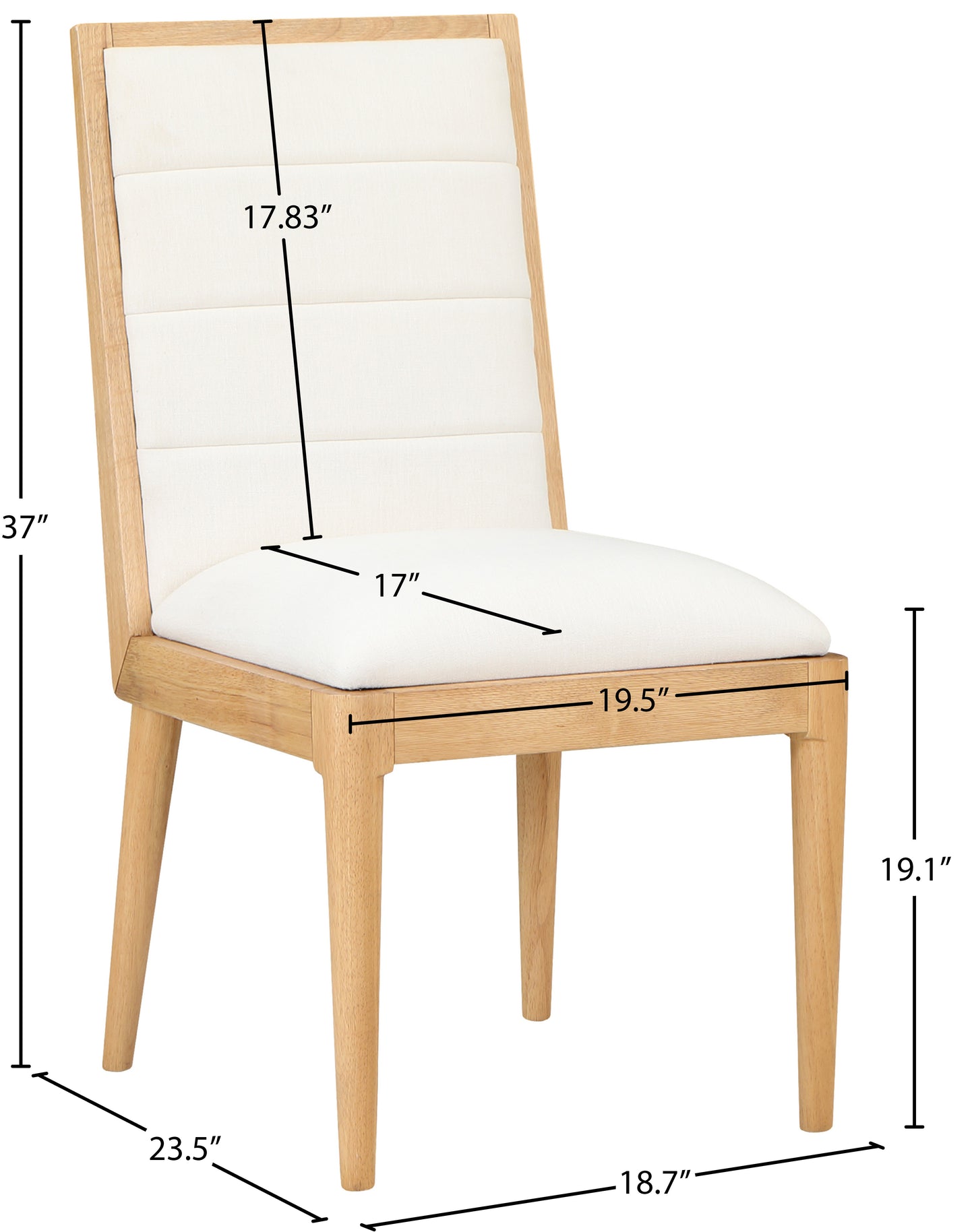 marcello cream vegan leather dining chair