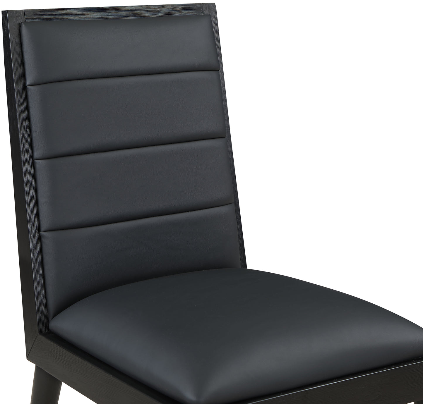 kingdom black faux leather dining chair c