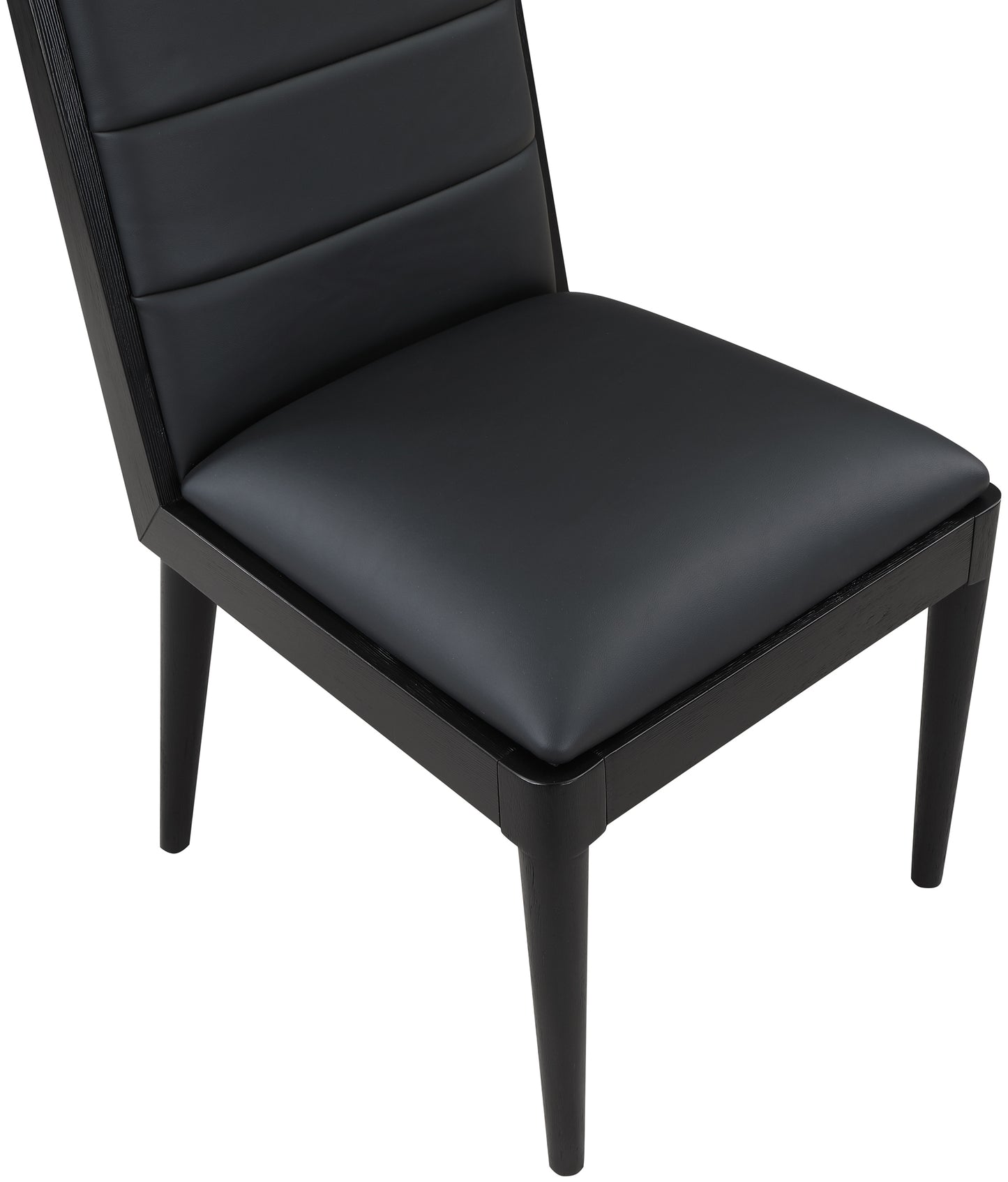 kingdom black faux leather dining chair c