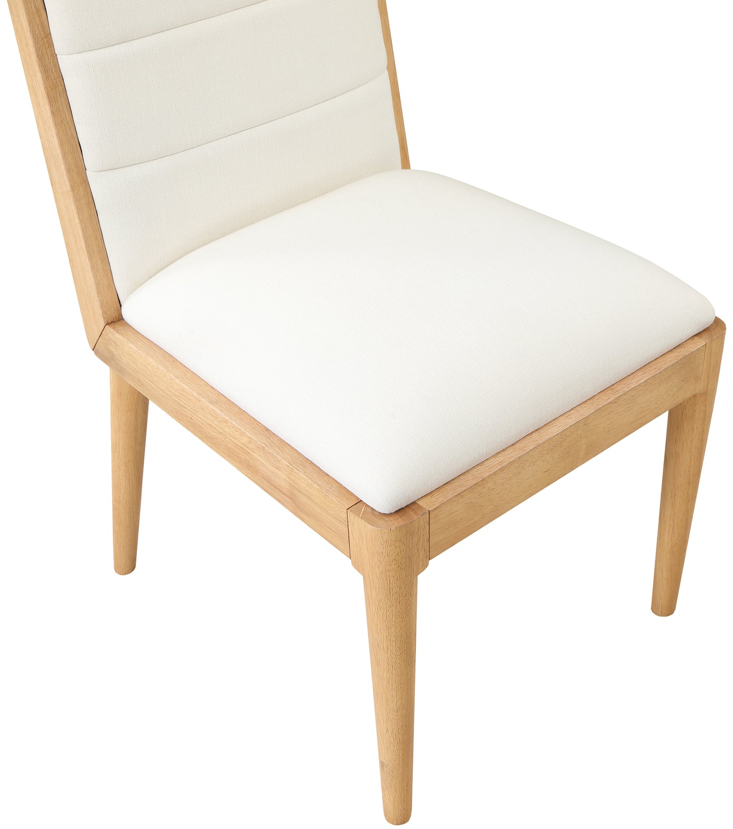 kingdom cream linen textured fabric dining chair c