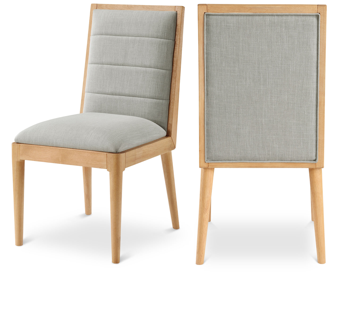 marcello grey linen textured fabric dining chair