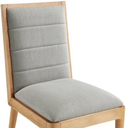 Kingdom Grey Linen Textured Fabric Dining Chair C