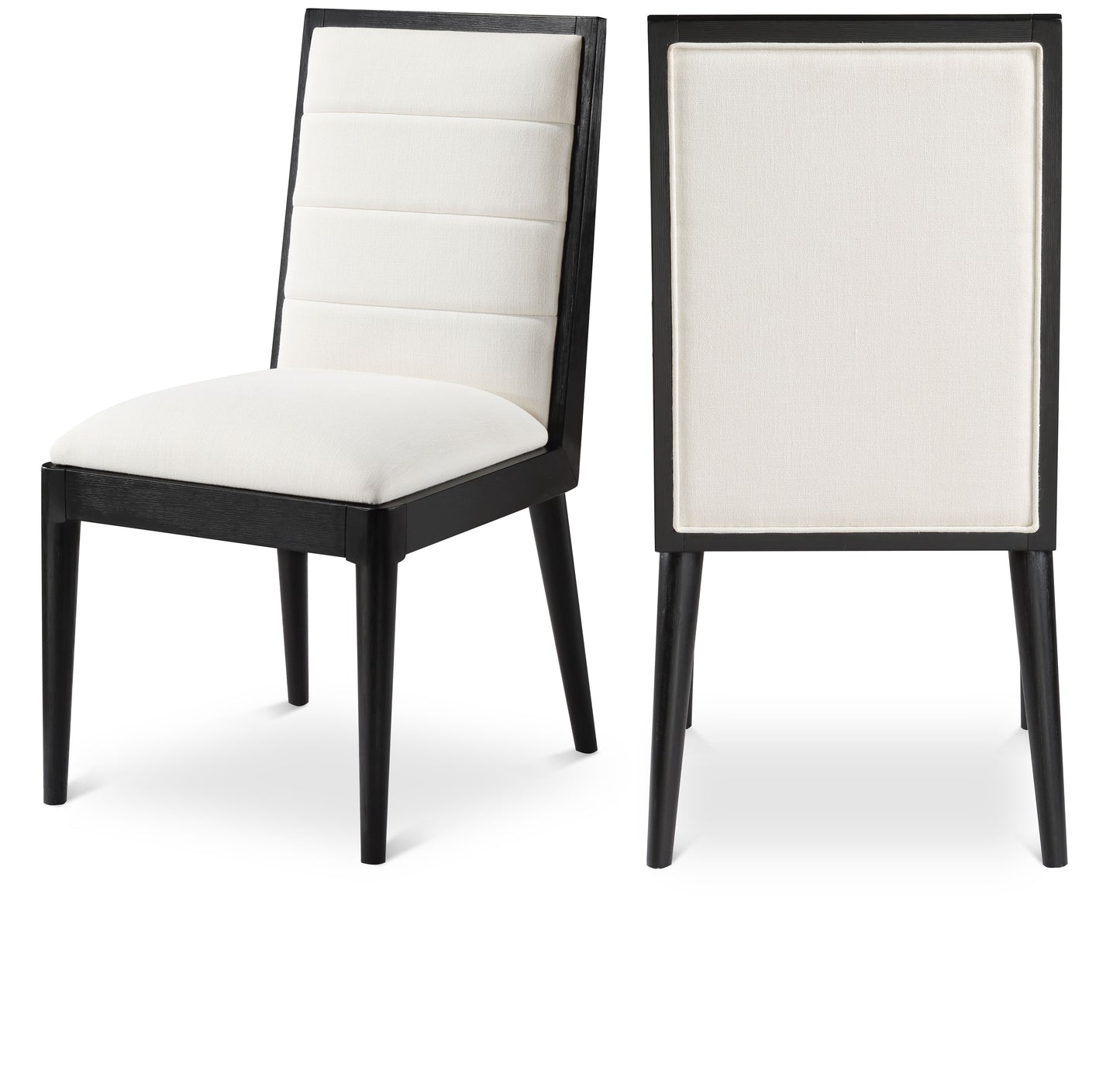 marcello cream linen textured fabric dining chair