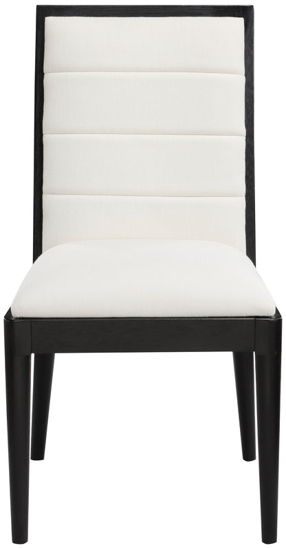 Marcello Cream Linen Textured Fabric Dining Chair