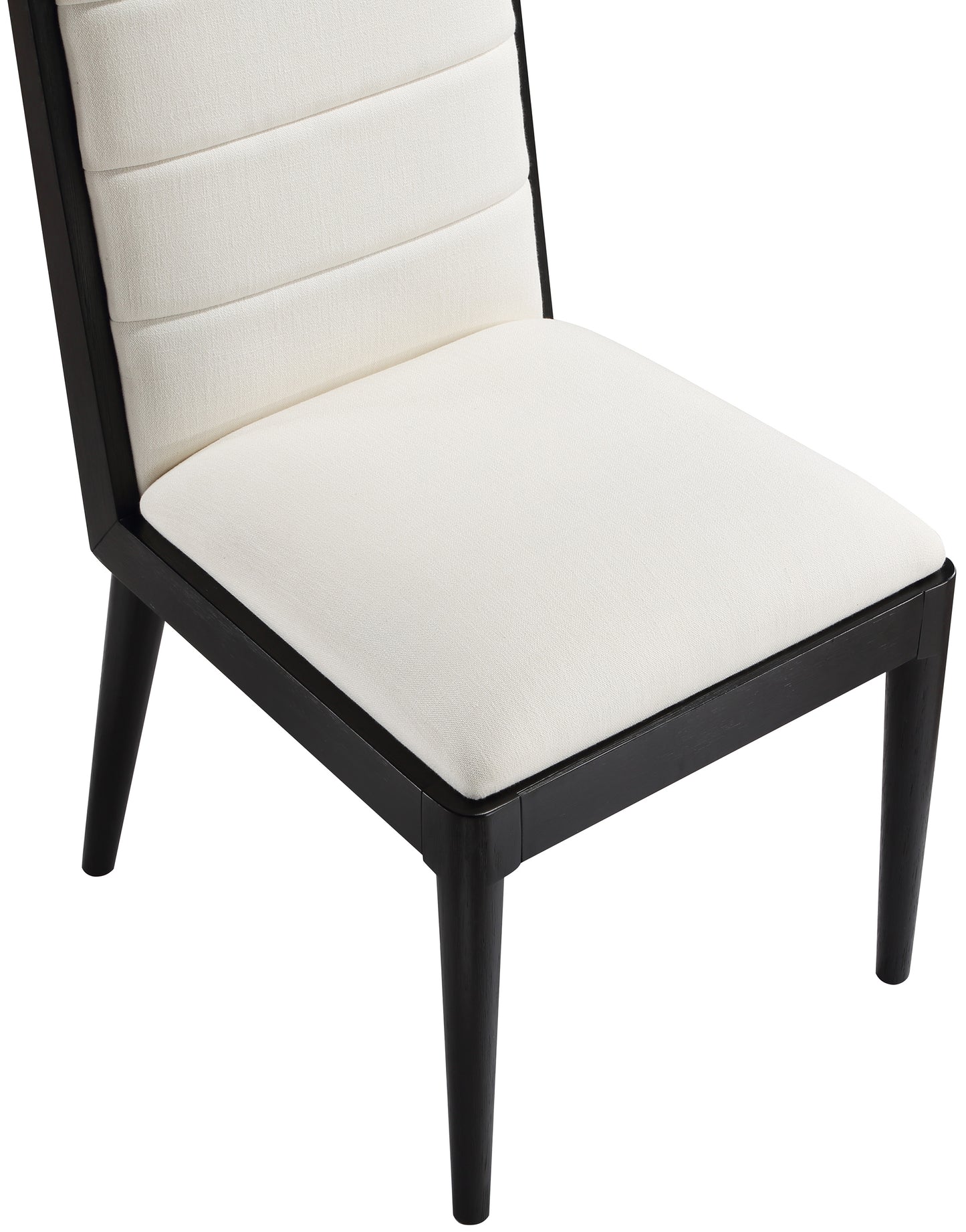 kingdom cream linen textured fabric dining chair c