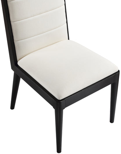 Kingdom Cream Linen Textured Fabric Dining Chair C