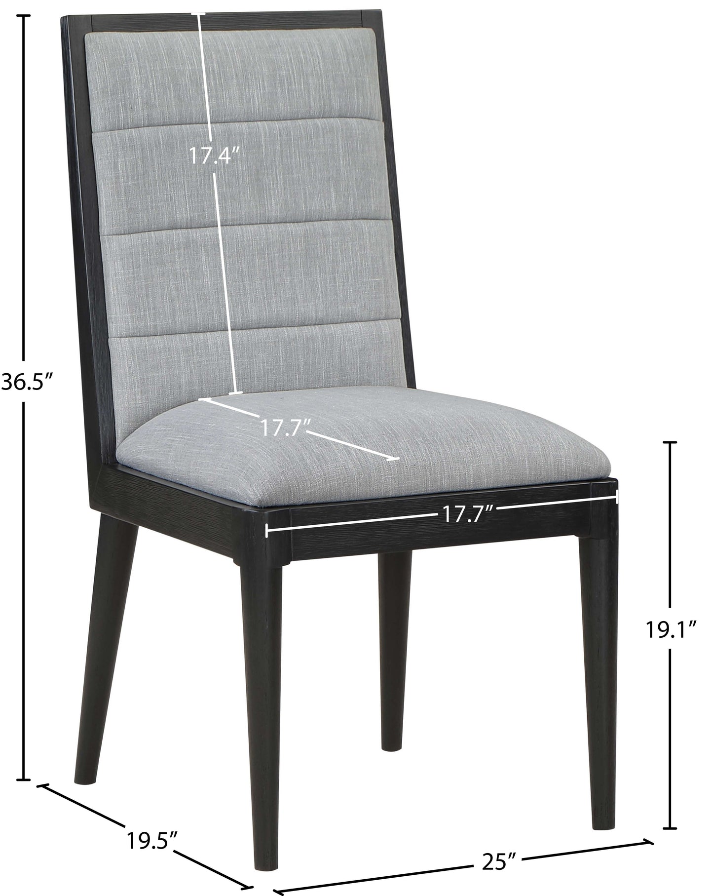 kingdom grey linen textured fabric dining chair c