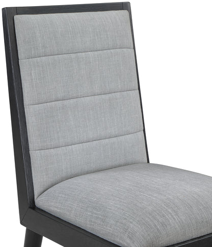 Kingdom Grey Linen Textured Fabric Dining Chair C