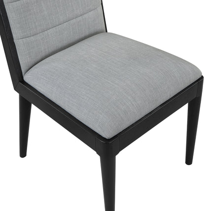 Kingdom Grey Linen Textured Fabric Dining Chair C