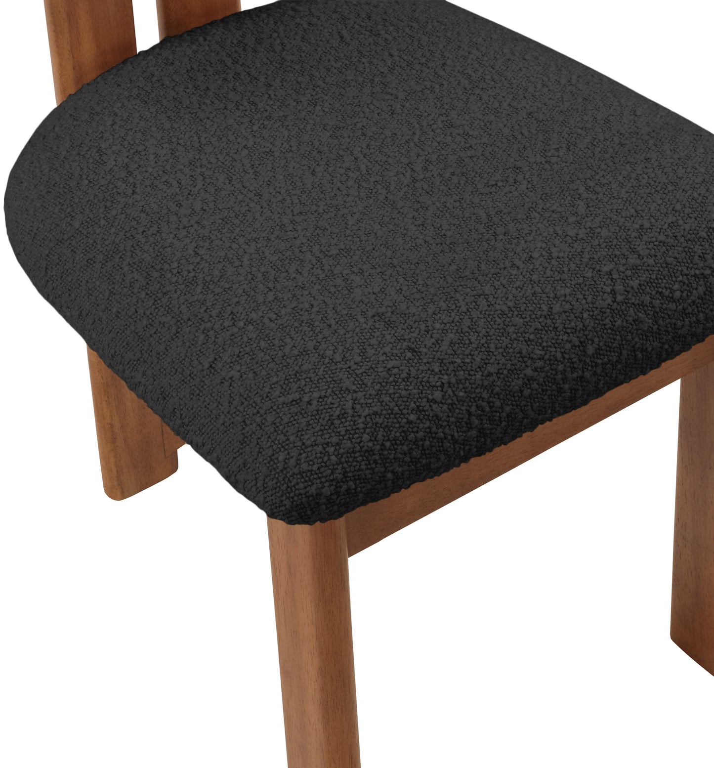 belsa black boucle fabric dining chair c