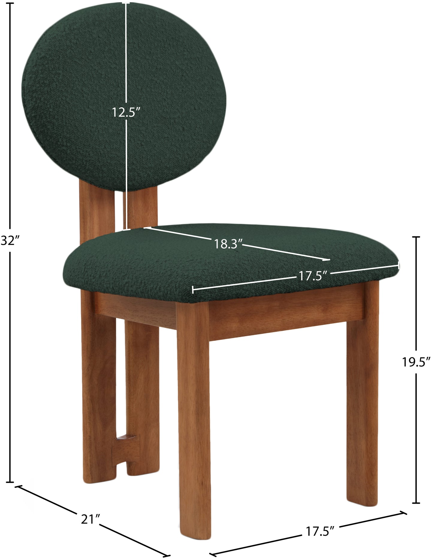 manchester green boucle fabric dining chair