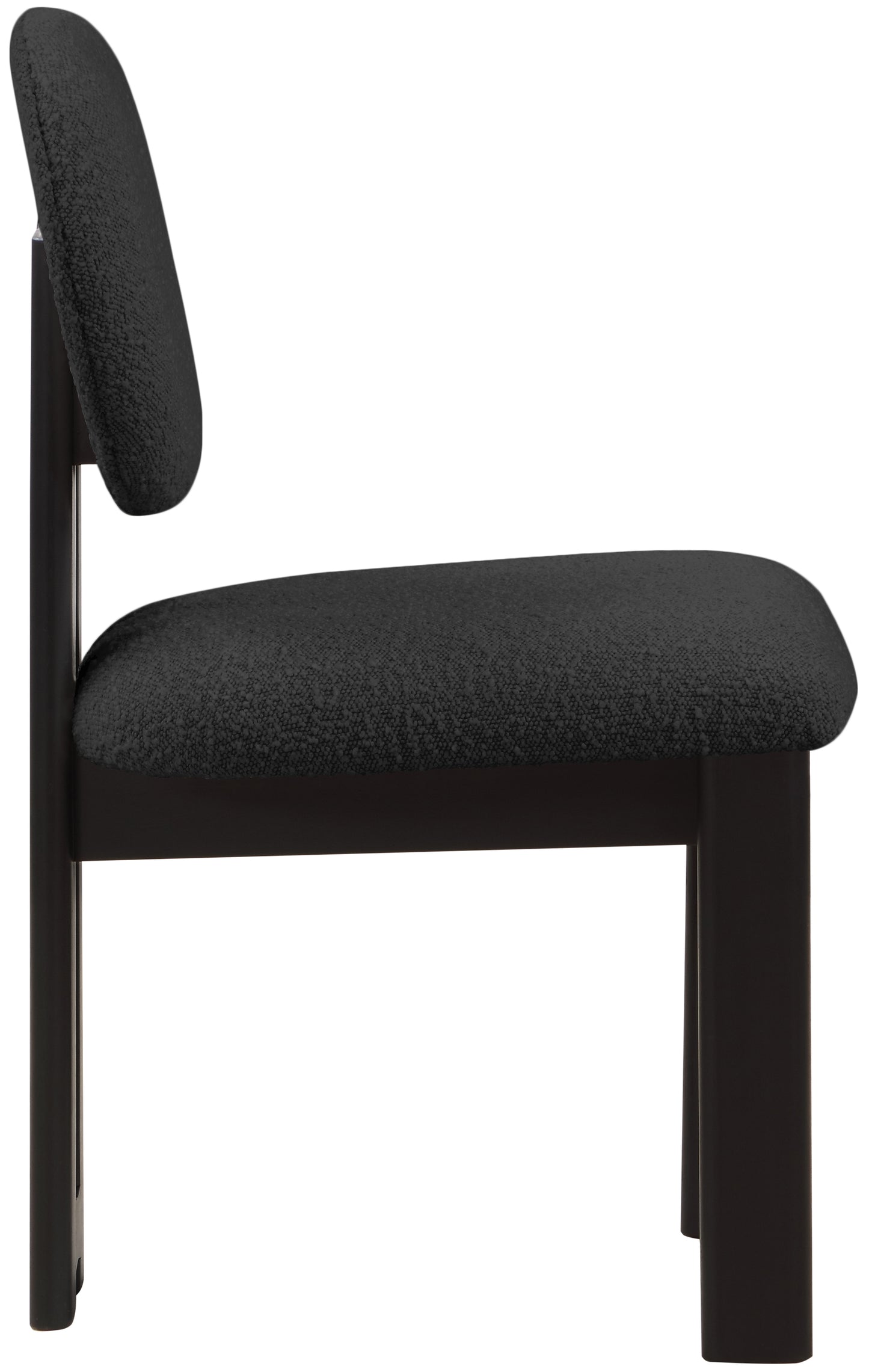 belsa black boucle fabric dining chair c