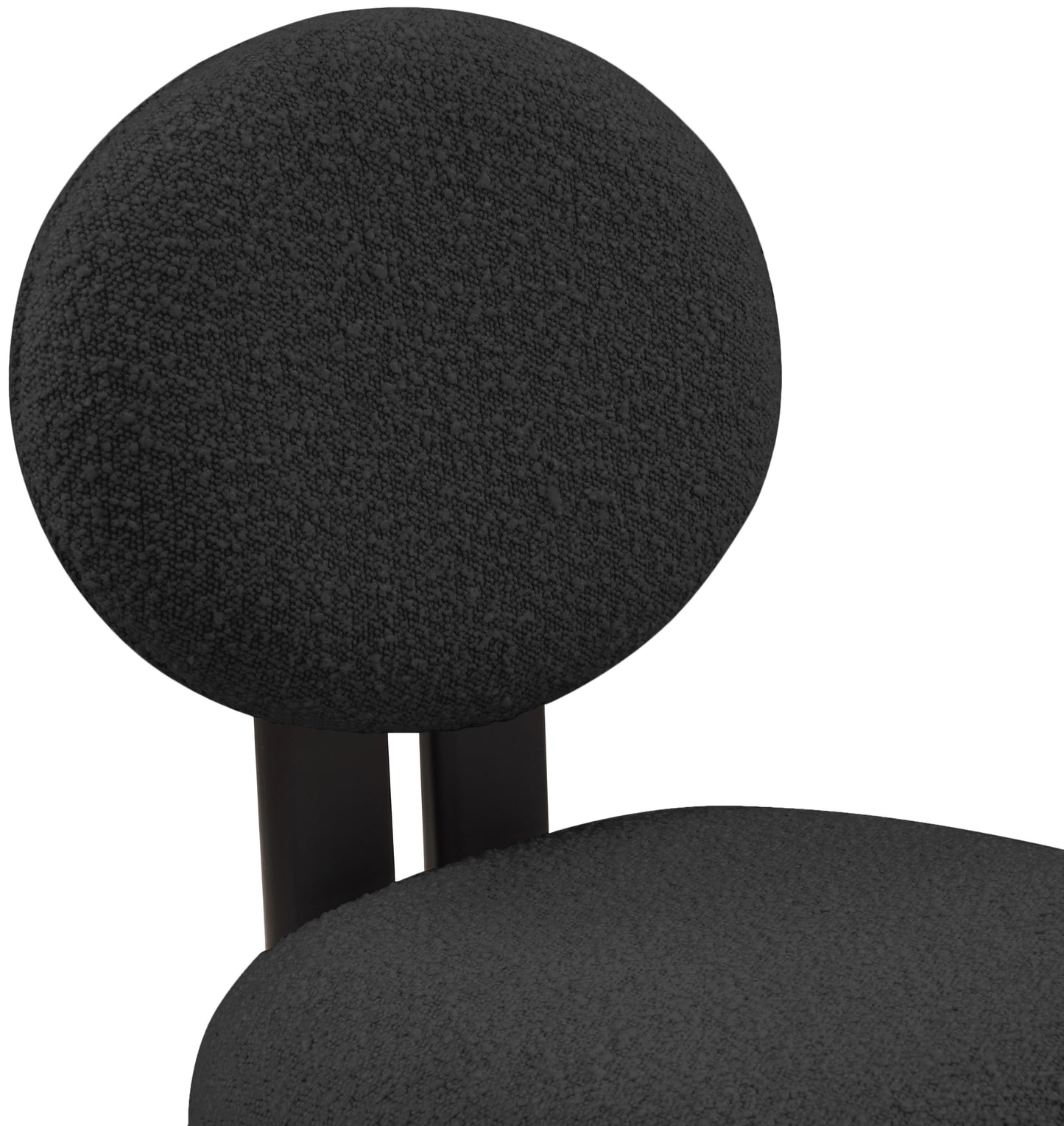 belsa black boucle fabric dining chair c