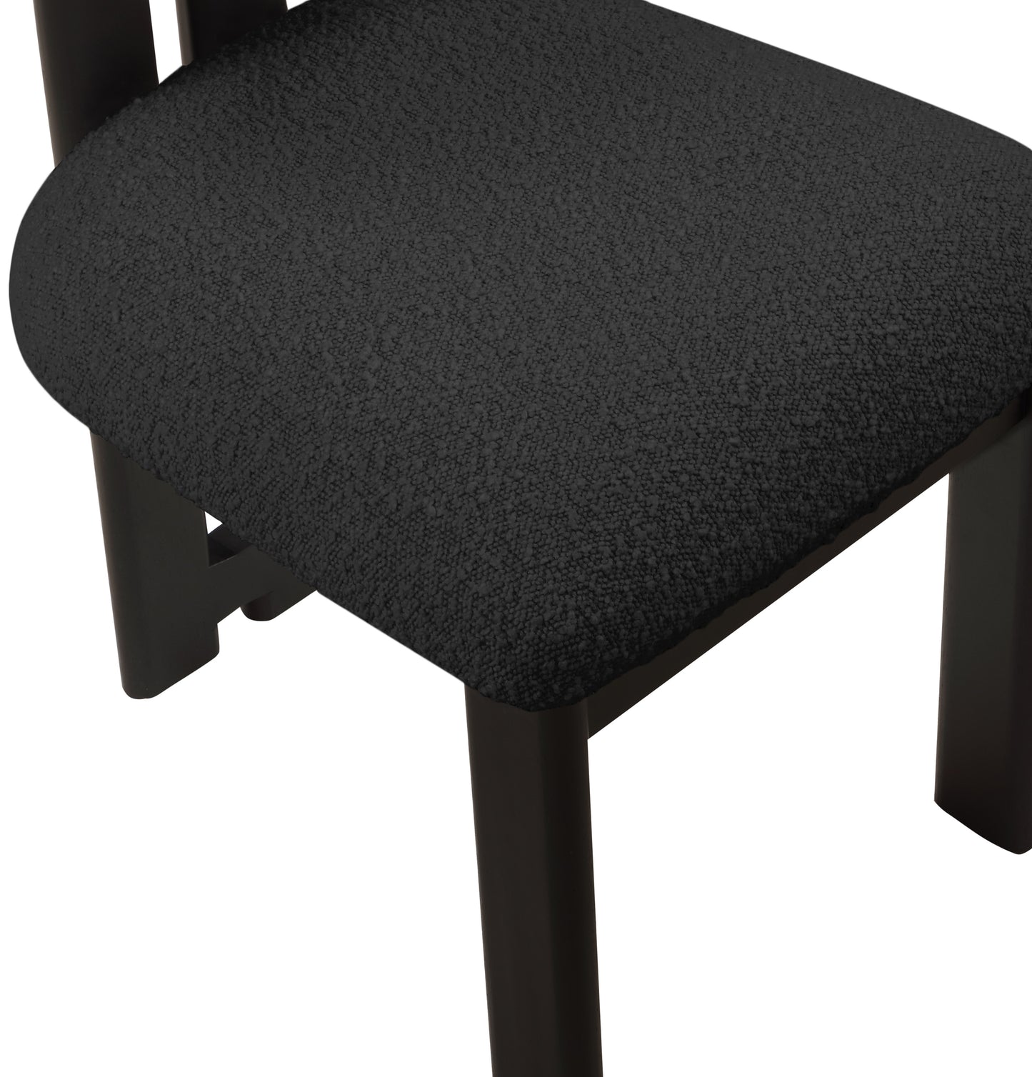 belsa black boucle fabric dining chair c