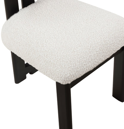 Belsa Cream Boucle Fabric Dining Chair C