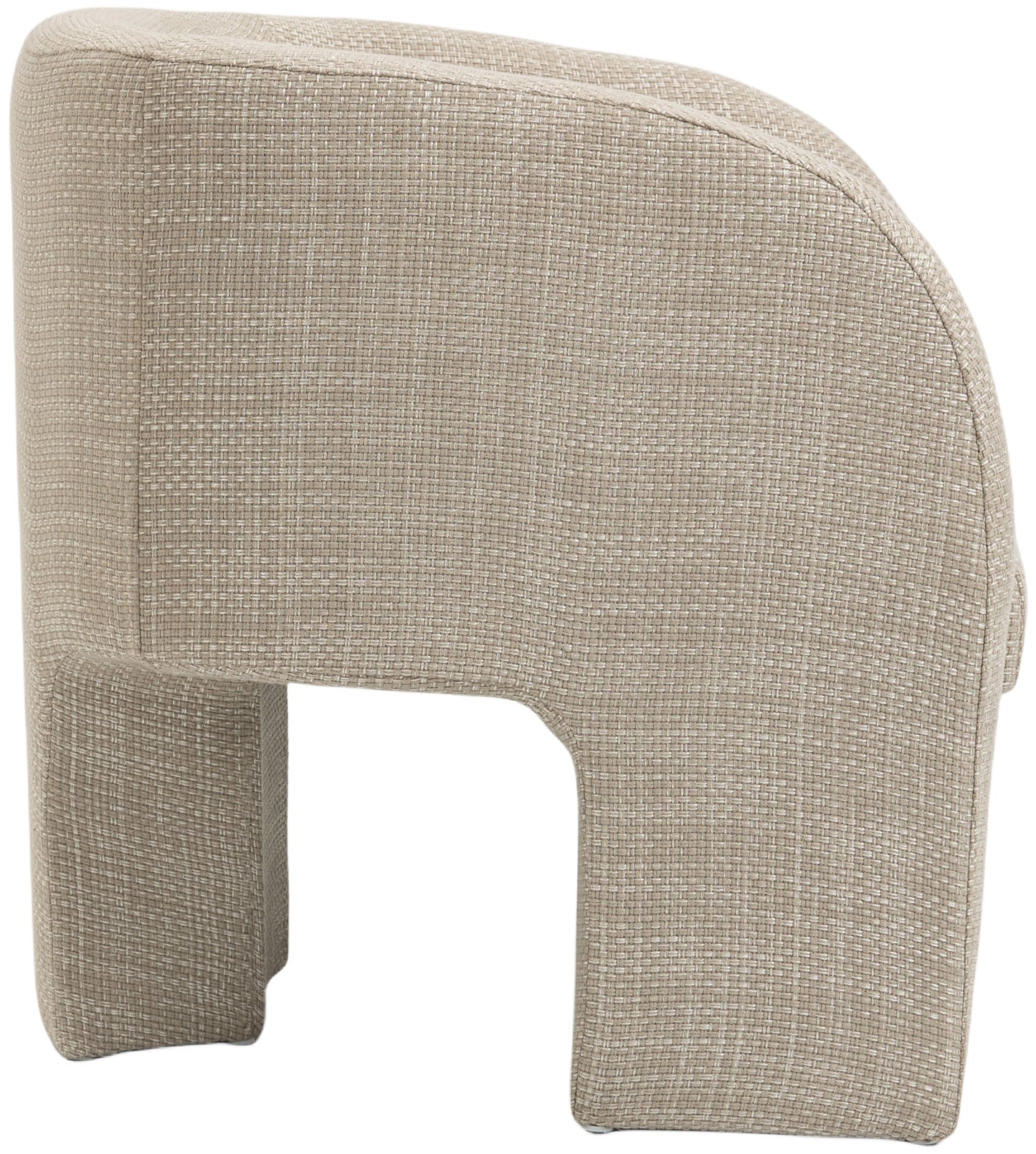 hyde beige weaved polyester fabric accent chair beige