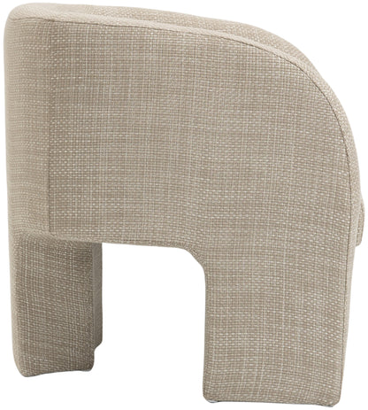 Hyde Beige Weaved Polyester Fabric Accent Chair Beige