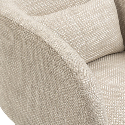 Hyde Beige Weaved Polyester Fabric Accent Chair Beige