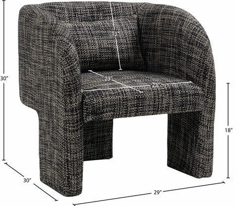 Rowan Black Weaved Fabric Upholstered Accent Chair, 1 Piece