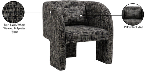 Rowan Black Weaved Fabric Upholstered Accent Chair, 1 Piece