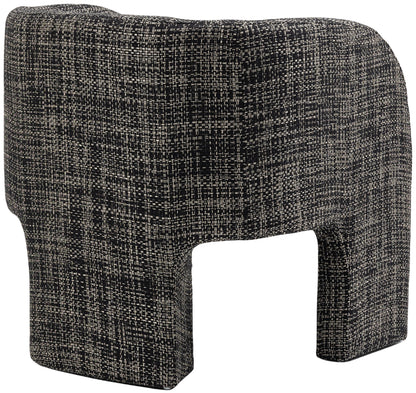 Hyde Black Weaved Polyester Fabric Accent Chair Black