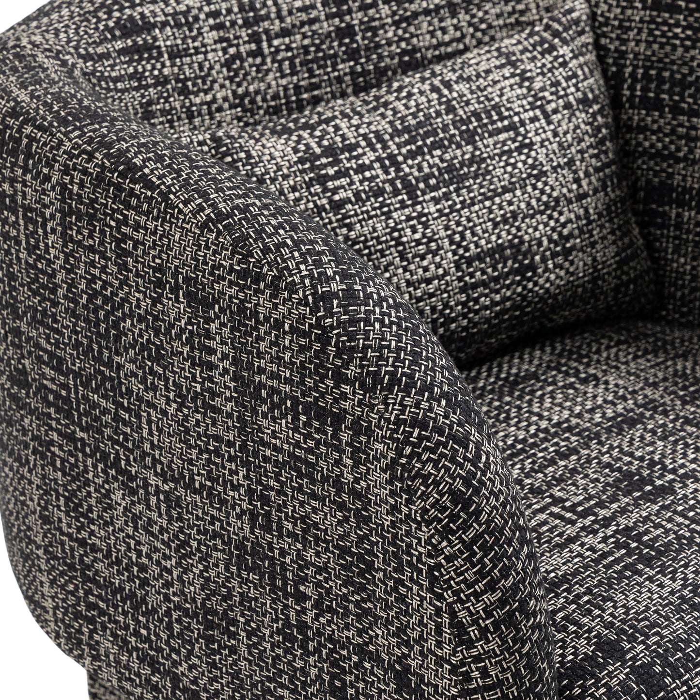 hyde black weaved polyester fabric accent chair black