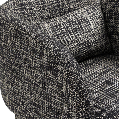 Hyde Black Weaved Polyester Fabric Accent Chair Black