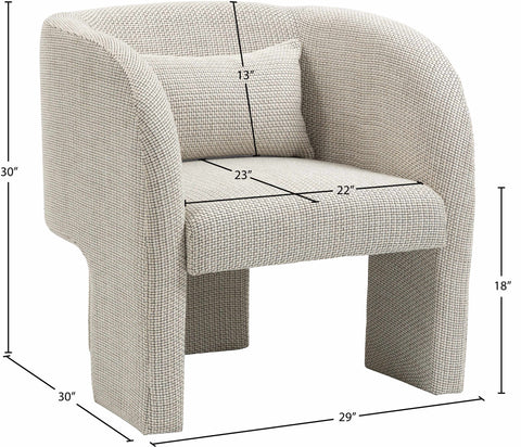 Rowan Cream Weaved Fabric Upholstered Accent Chair, 1 Piece