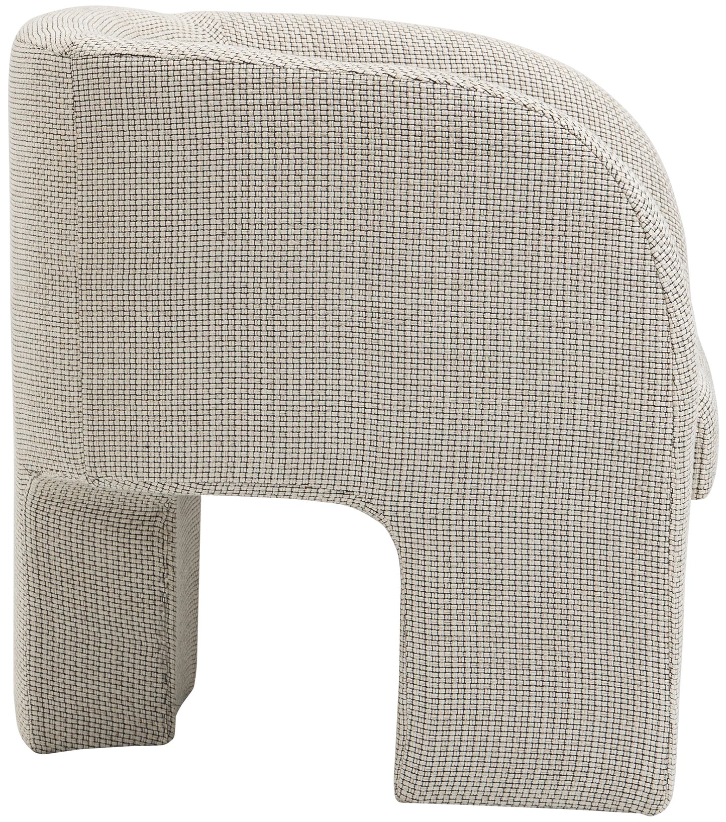 hyde cream weaved polyester fabric accent chair cream