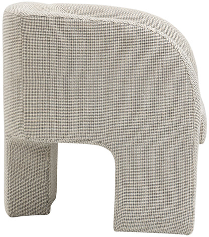 Hyde Cream Weaved Polyester Fabric Accent Chair Cream