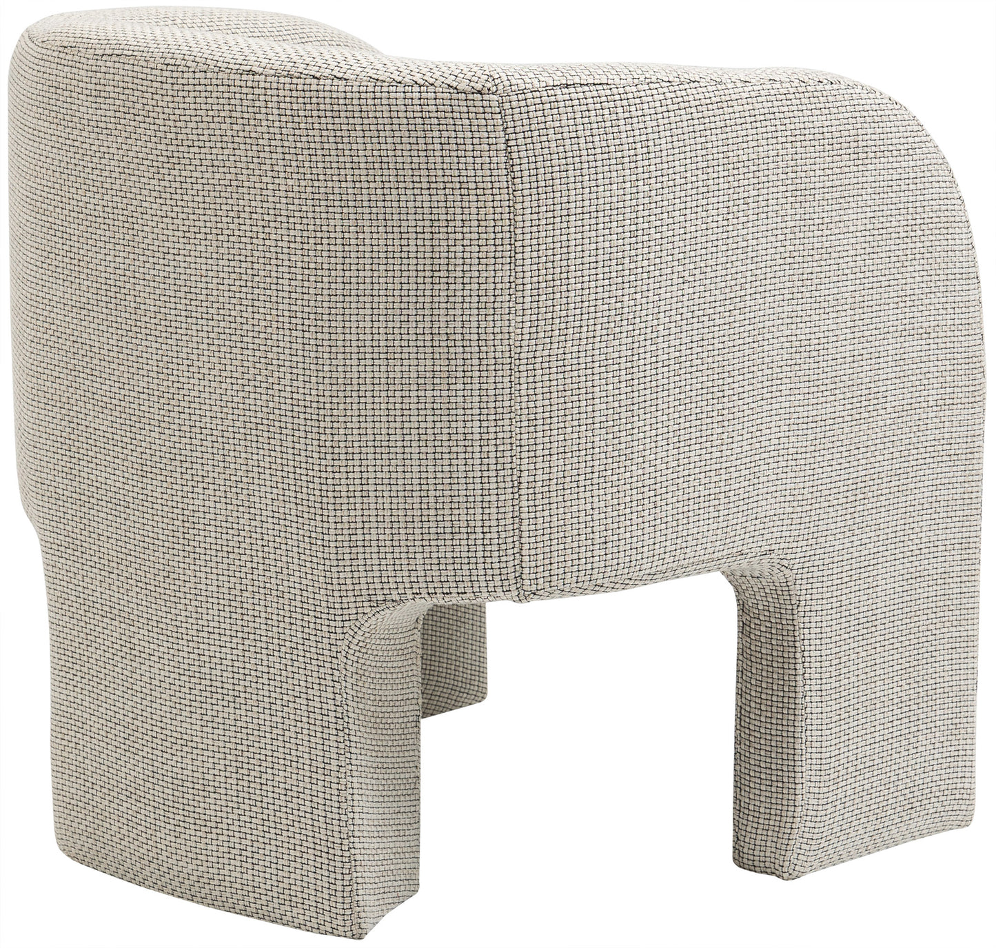 hyde cream weaved polyester fabric accent chair cream