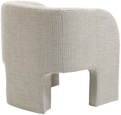 Hyde Cream Weaved Polyester Fabric Accent Chair Cream