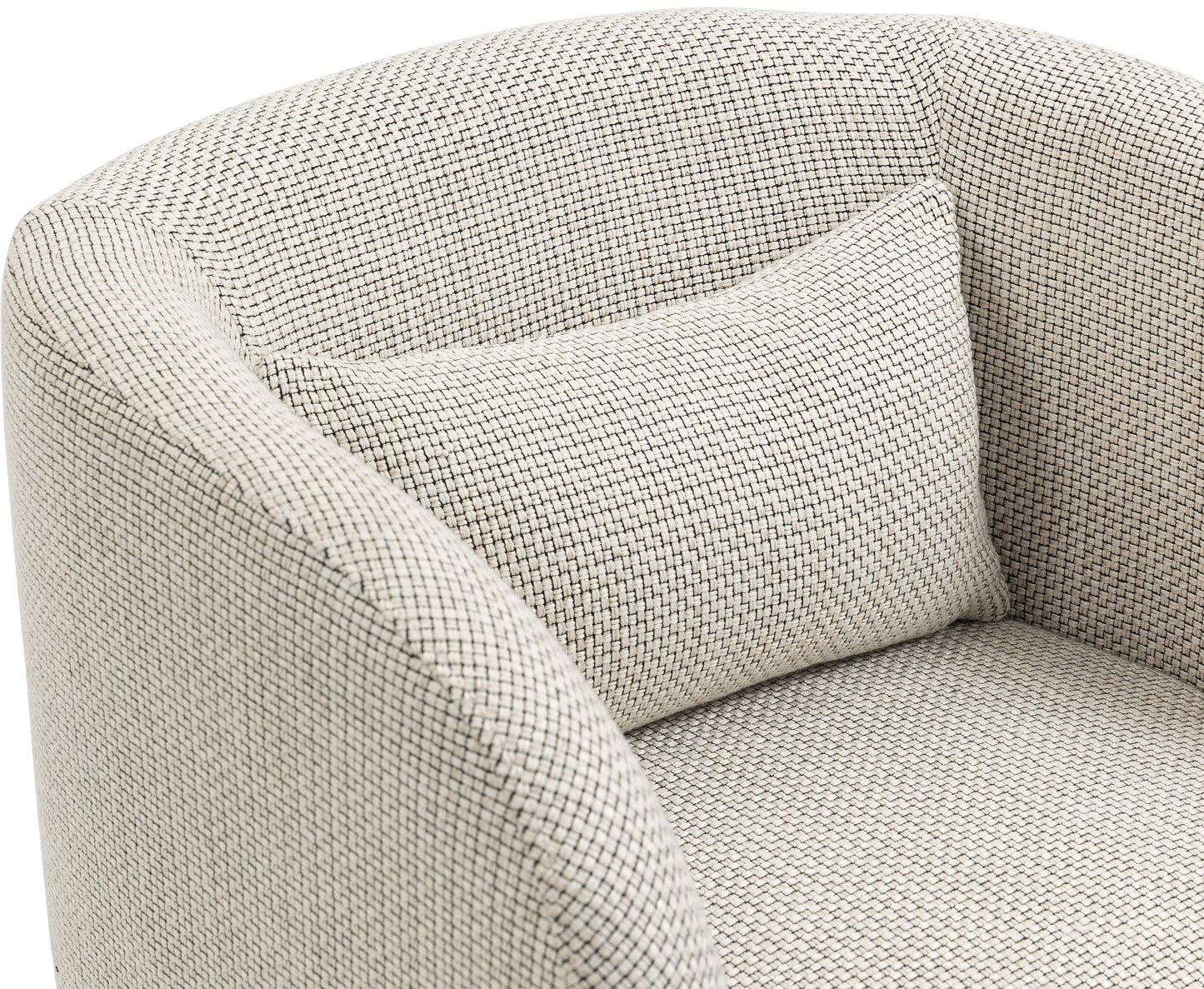 hyde cream weaved polyester fabric accent chair cream