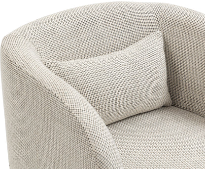 Hyde Cream Weaved Polyester Fabric Accent Chair Cream