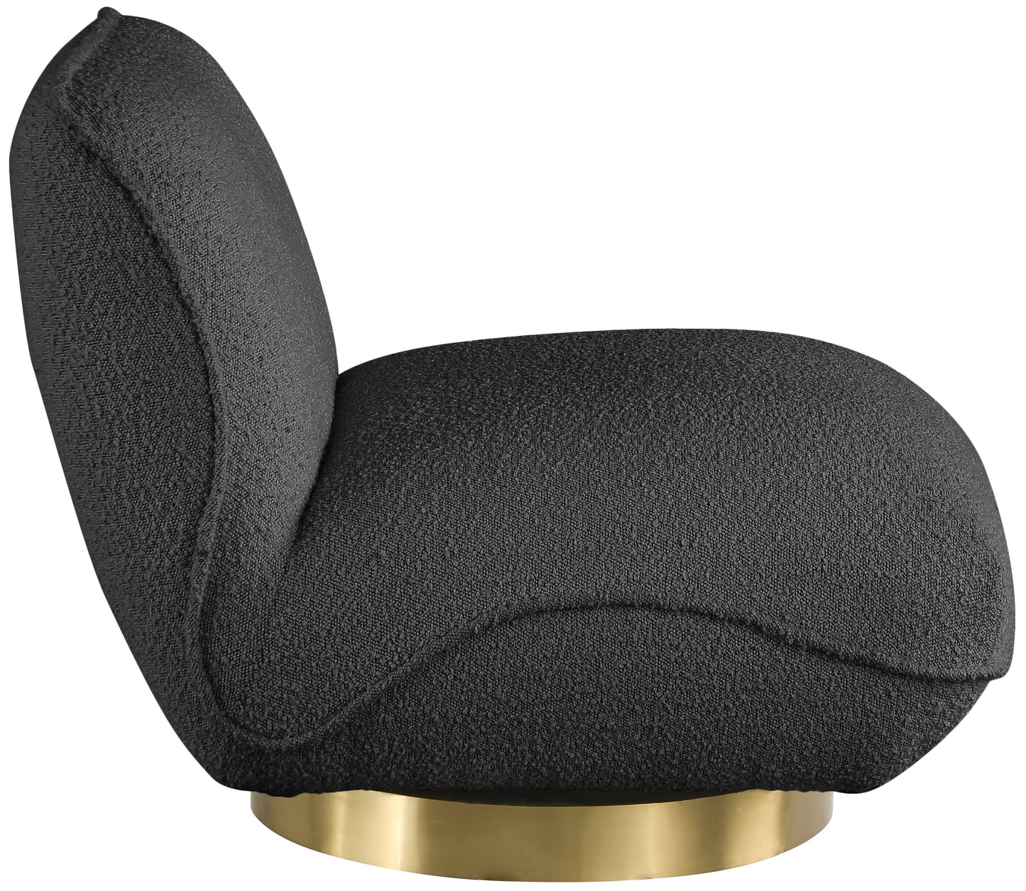 casa black boucle fabric swivel accent chair black