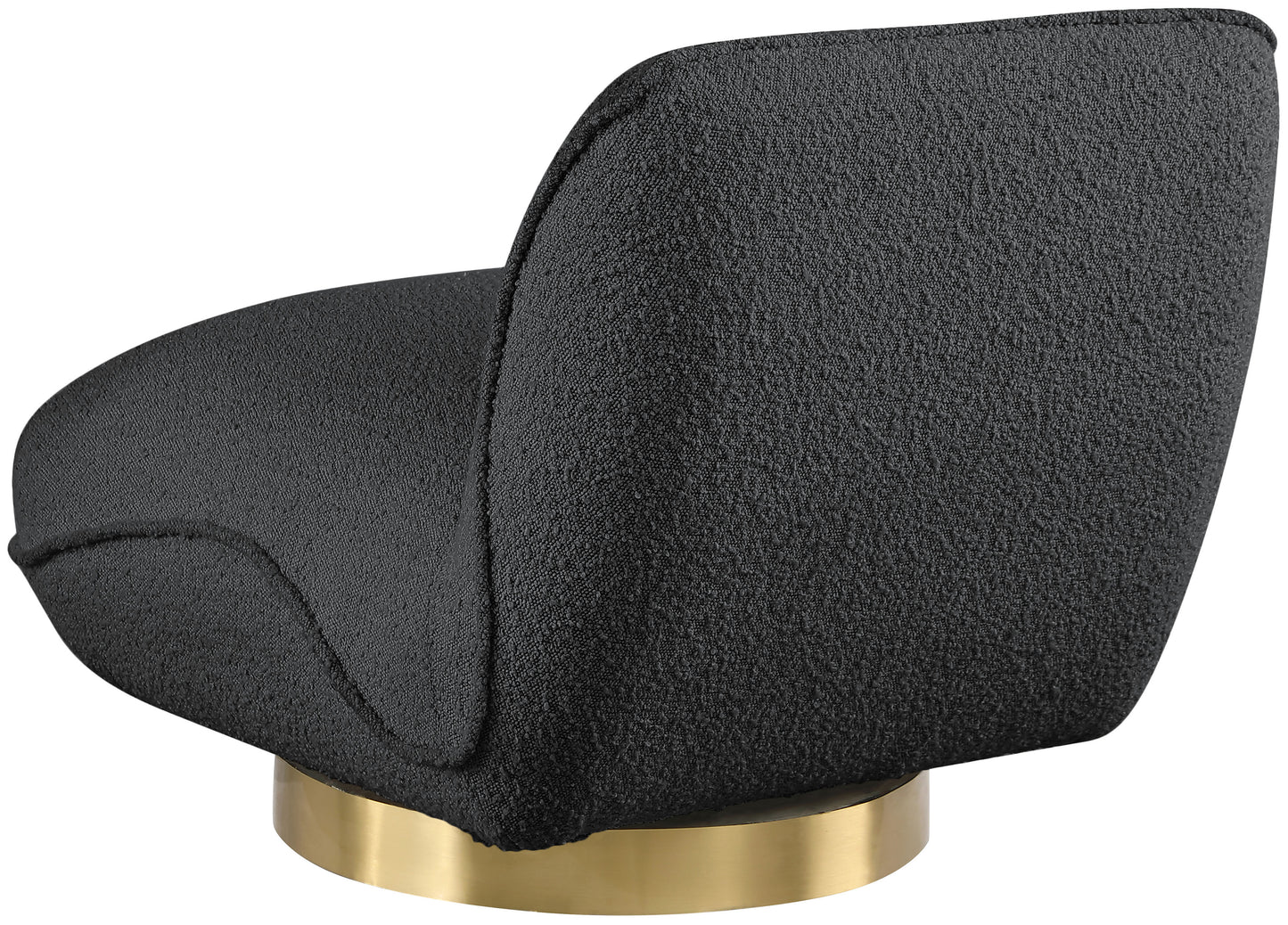 casa black boucle fabric swivel accent chair black