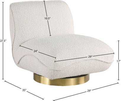 Casa Cream Boucle Fabric Swivel Accent Chair Cream