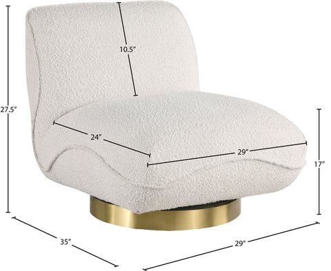 Casa Cream Boucle Fabric Swivel Accent Chair Cream