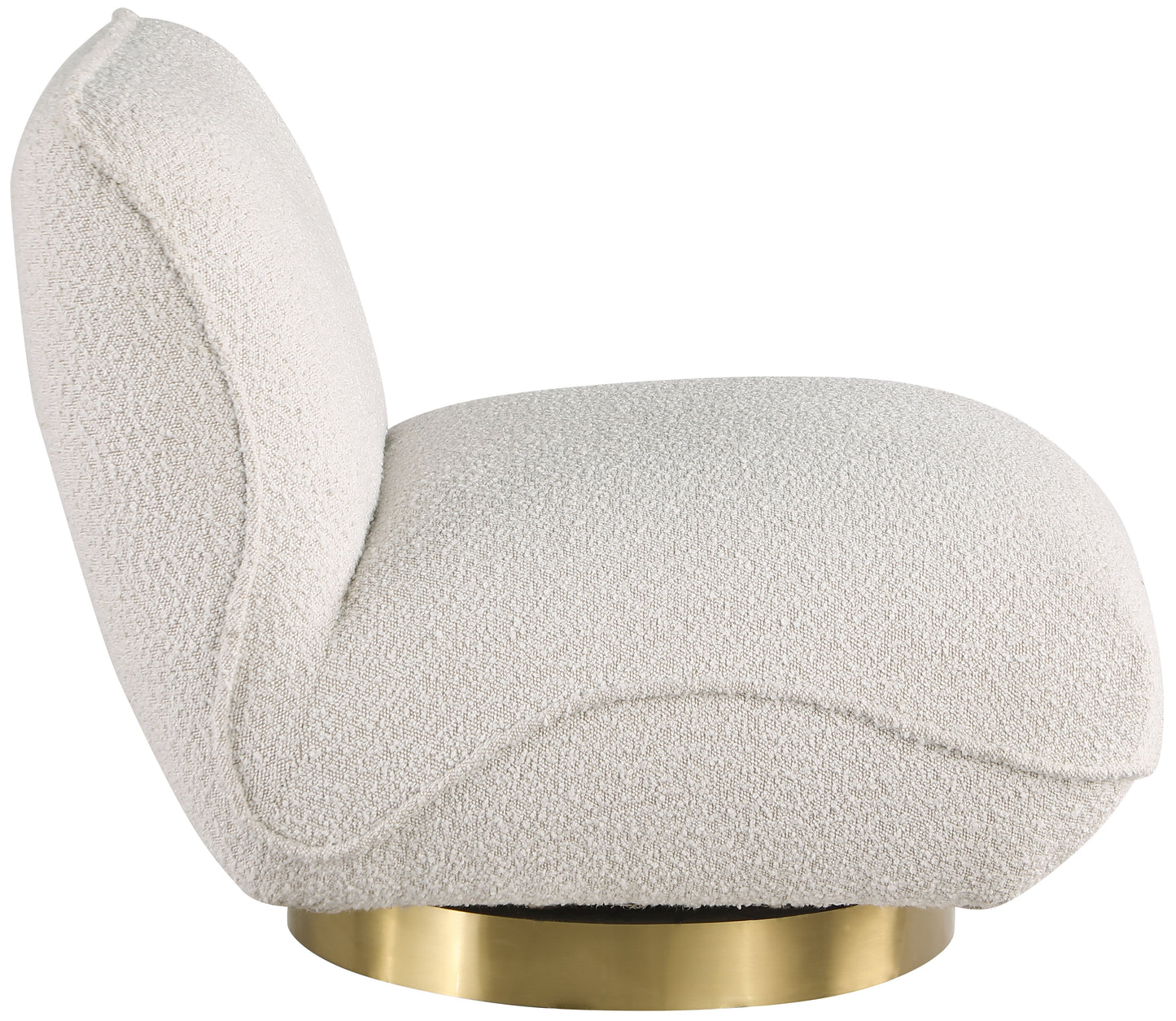 casa cream boucle fabric swivel accent chair cream