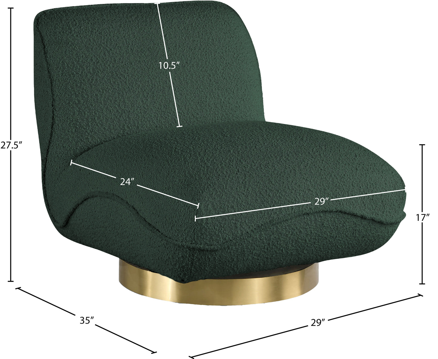 casa green boucle fabric swivel accent chair green